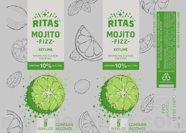 Anheuser-Busch Adding Ritas Cosmo Fizz Passion Fruit & Mojito Fizz Key Lime Cans (10%-AbV) Anheuser-Busch Adding Ritas Cosmo Fizz Passion Fruit & Mojito Fizz Key Lime Cans (10%-AbV)