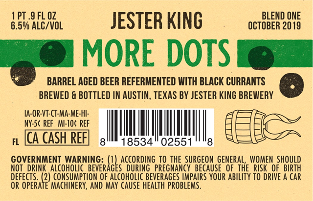 Jester King Releasing More Dots 11/29 Jester King Releasing More Dots 11/29