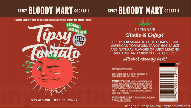 Abita Contracting Tipsy Tomato Canned Bloody Mary Cocktails Abita Contracting Tipsy Tomato Canned Bloody Mary Cocktails
