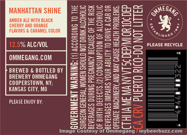 Ommegang Adding Manhattan Shine Amber Ale Ommegang Adding Manhattan Shine Amber Ale