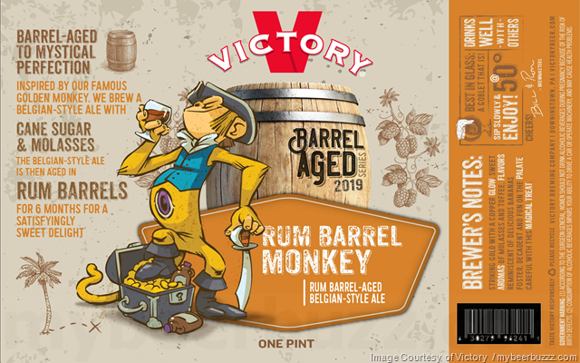 Victory Adding Rum Barrel Monkey 500ml Bottles & 16oz Cans Victory Adding Rum Barrel Monkey 500ml Bottles & 16oz Cans