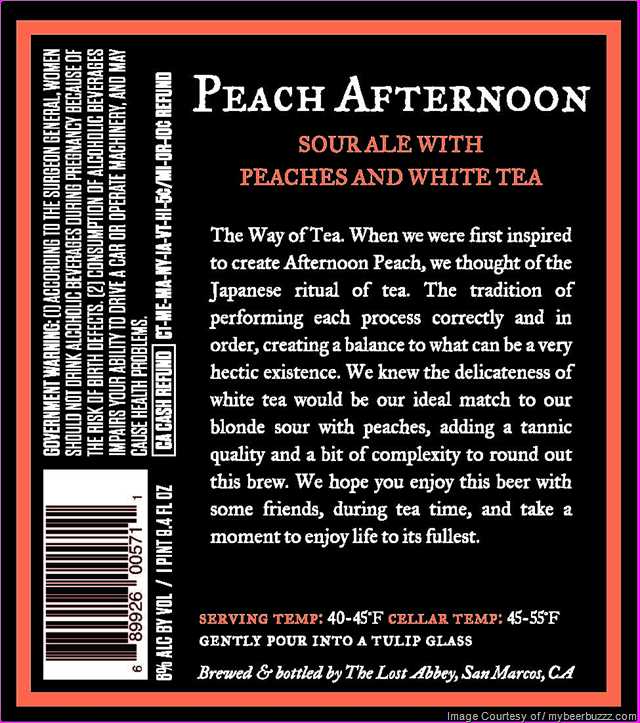 imageThe Lost Abbey Adding Peach Afternoon The Lost Abbey Adding Peach Afternoon