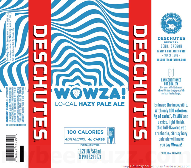 Deschutes Adding Wowza! Lo-Cal Hazy Pale Ale Cans Deschutes Adding Wowza! Lo-Cal Hazy Pale Ale Cans