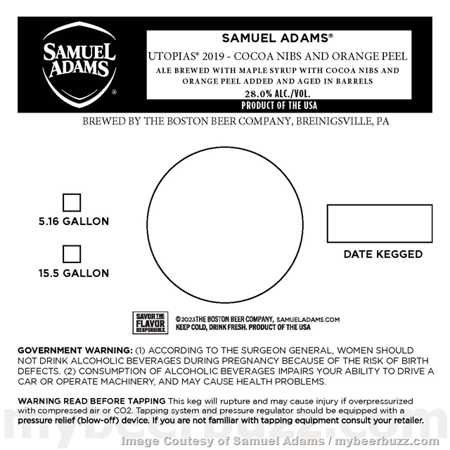 Samuel Adams Utopias 2023 Will Hit 28%-AbV / Cocoa Nibs & Orange Peel Variant Samuel Adams Utopias 2023 Will Hit 28%-AbV / Cocoa Nibs & Orange Peel Variant