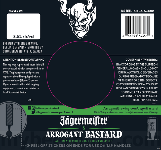 Stone Berlin & Jägermeister Team Up For Jägermeister Arrogant Bastard Stone Berlin & Jägermeister Team Up For Jägermeister Arrogant Bastard