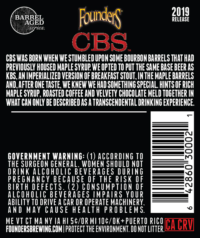 Founders Adding 12oz CBS Bottles In Nov 2019 Founders Adding 12oz CBS Bottles In Nov 2019