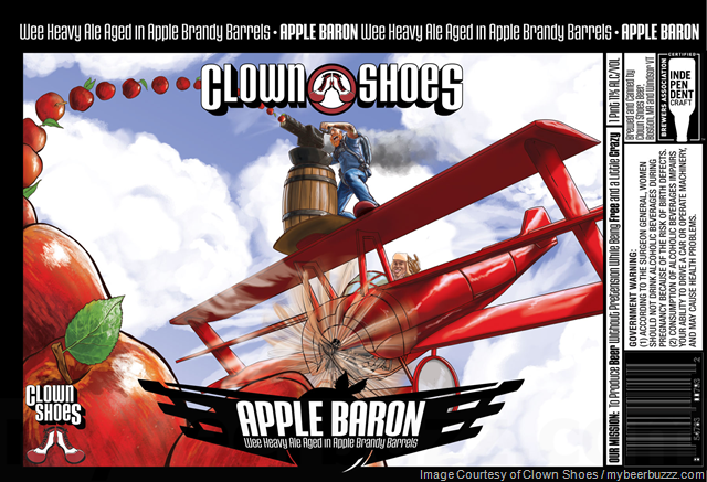 Clown Shoes Adding Apple Baron Wee Heavy Aged In Apple Brandy Barrels Clown Shoes Adding Apple Baron Wee Heavy Aged In Apple Brandy Barrels
