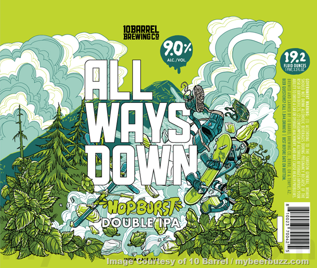 10 Barrel Adding Hopburst Apocalypse IPA & Hopburst All Ways Down 19.2oz Cans 10 Barrel Adding Hopburst Apocalypse IPA & Hopburst All Ways Down 19.2oz Cans