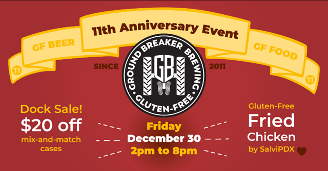 Ground Breaker Marks 11 Years of Gluten-Free Beer with Anniversary Event Ground Breaker Marks 11 Years of Gluten-Free Beer with Anniversary Event