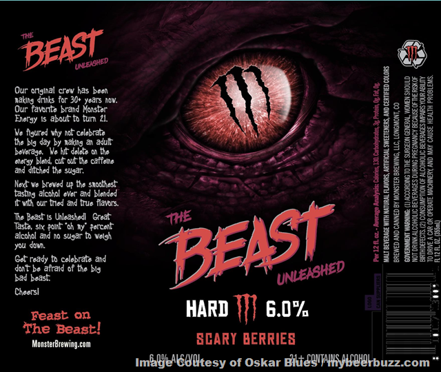 Monster Brewing (aka Oskar Blues & Monster Energy) Adding The Beast Unleashed Monster Brewing (aka Oskar Blues & Monster Energy) Adding The Beast Unleashed