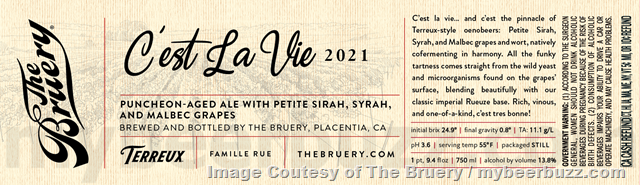 The Bruery Adding Sans & Bruery Terreux C’est La Vie 2021 The Bruery Adding Sans & Bruery Terreux C’est La Vie 2021