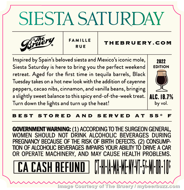 The Bruery Adding Siesta Saturday & Black Tuesday Small Batches Peaches En Ruegalia and Tre Fette The Bruery Adding Siesta Saturday & Black Tuesday Small Batches Peaches En Ruegalia and Tre Fette