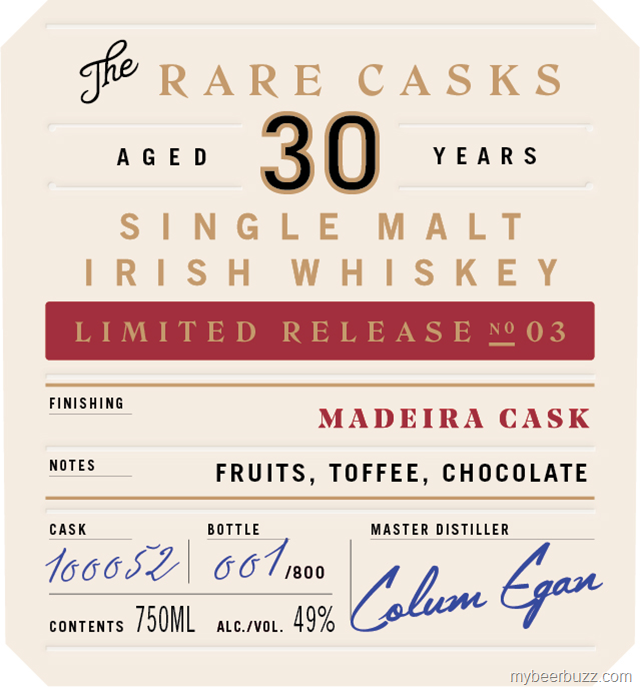 Bushmills The Rare Casks 30-Year Madeira Cask Single Malt Irish Whiskey Limited Release No. 03 Bushmills The Rare Casks 30-Year Madeira Cask Single Malt Irish Whiskey Limited Release No. 03