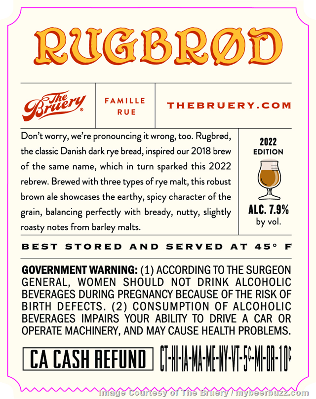 The Bruery Updating Rugbrød 2022 Edition The Bruery Updating Rugbrød 2022 Edition