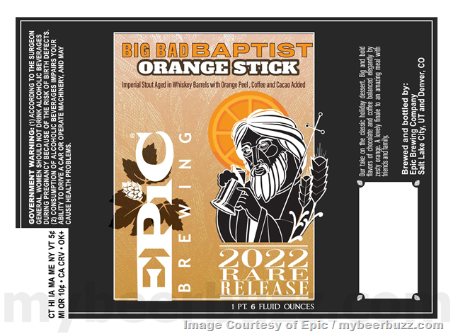 Epic Adding 2022 Rare Release Big Bad Baptist Breakfast Baptist, Rum Barrel Aged, Toasted Coconut, Orange Stick & Ginger Bread Epic Adding 2022 Rare Release Big Bad Baptist Breakfast Baptist, Rum Barrel Aged, Toasted Coconut, Orange Stick & Ginger Bread