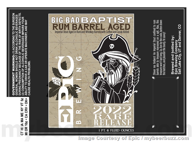 Epic Adding 2022 Rare Release Big Bad Baptist Breakfast Baptist, Rum Barrel Aged, Toasted Coconut & Ginger Bread Epic Adding 2022 Rare Release Big Bad Baptist Breakfast Baptist, Rum Barrel Aged, Toasted Coconut & Ginger Bread