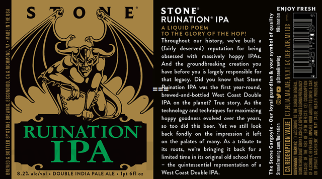 Stone Ruination IPA 2022 Stone Ruination IPA 2022