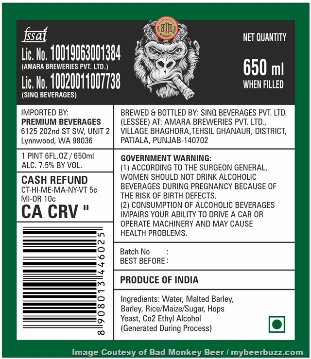 Bad Monkey Beer Adding Super Strong Beer Bad Monkey Beer Adding Super Strong Beer