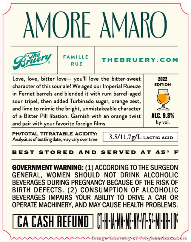 The Bruery Adding Amore Amaro Sour The Bruery Adding Amore Amaro Sour