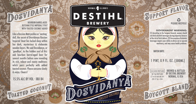 DESTIHL Adding Dosvidanya Bourbon Barrel, Rye Barrel & Toasted Coconut DESTIHL Adding Dosvidanya Bourbon Barrel, Rye Barrel & Toasted Coconut