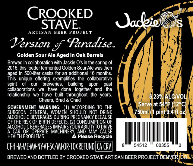 Crooked Stave & Jackie O’s Collaborate On Version Of Paradise Crooked Stave & Jackie O’s Collaborate On Version Of Paradise