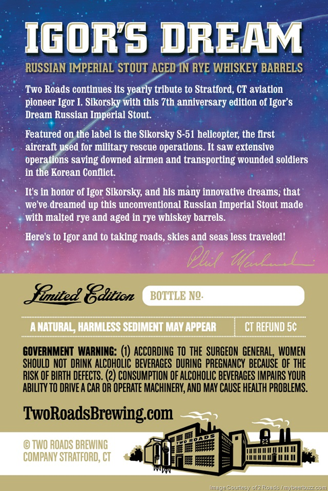 Two Roads - Igor’s Dream Rye Whiskey 2019 Two Roads - Igor’s Dream Rye Whiskey 2019