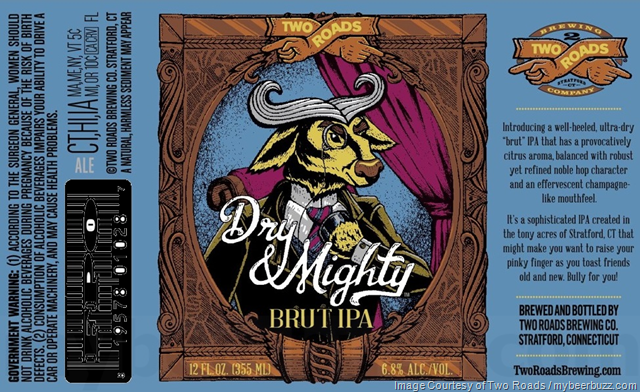 Two Roads Working On Dry & Mighty Brut IPA Cans Two Roads Working On Dry & Mighty Brut IPA Cans