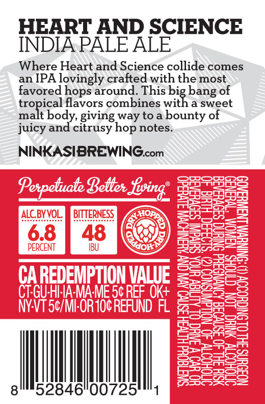Ninkasi Brewing Heart And Science IPA Ninkasi Brewing Heart And Science IPA
