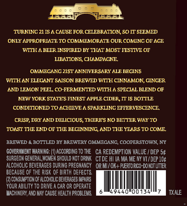 Ommegang Adding 21st Anniversary Ale Ommegang Adding 21st Anniversary Ale