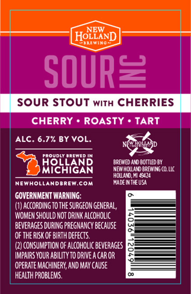 New Holland Adding Sour Inc Sour Stout w/Cherries New Holland Adding Sour Inc Sour Stout w/Cherries