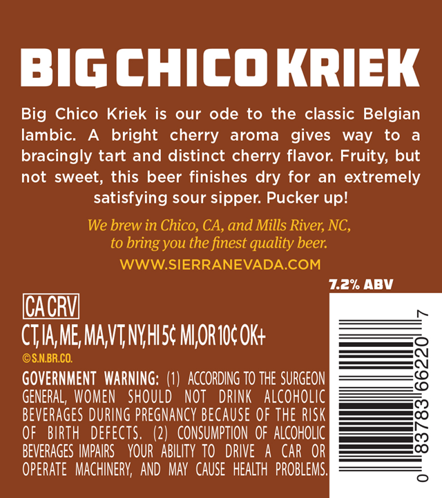 Sierra Nevada Adding Big Chico Kriek 375ml Bottles Sierra Nevada Adding Big Chico Kriek 375ml Bottles