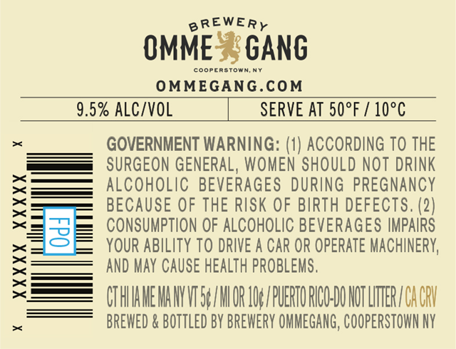 Brewery Ommegang Bourbon Barrel Vanilla Smoked Porter 2019 Brewery Ommegang Bourbon Barrel Vanilla Smoked Porter 2019