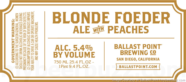 Ballast Point Adding Limited Release Blonde Foeder Ale With Peaches Ballast Point Adding Limited Release Blonde Foeder Ale With Peaches