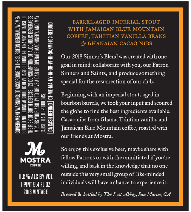 Lost Abbey Adding 2018 Sinner’s Blend Lost Abbey Adding 2018 Sinner’s Blend