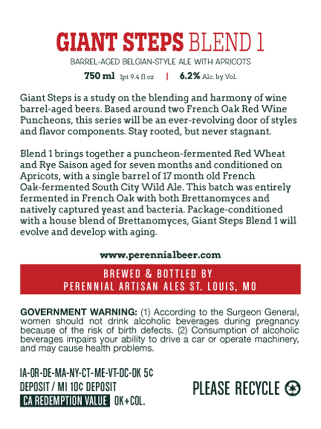 Perennial Artisan Ales Releasing Giant Steps Blend 1 Perennial Artisan Ales Releasing Giant Steps Blend 1