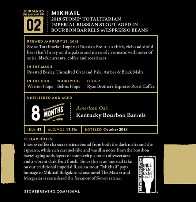 Stone Fyodor & Mikhail Return In 2018 Small Batch Series Stone Fyodor & Mikhail Return In 2018 Small Batch Series