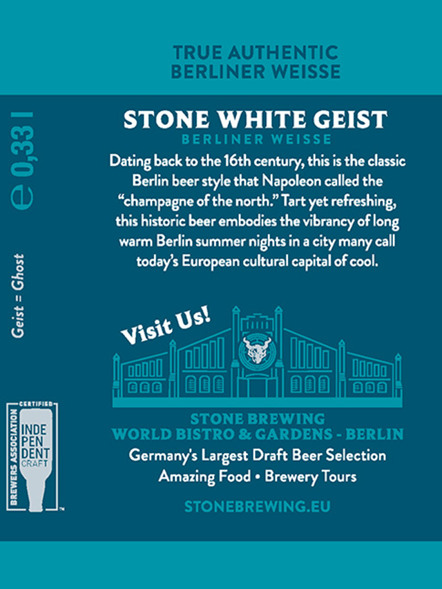 Stone Berlin - White Geist Berliner Weisse 11.2oz Cans Stone Berlin - White Geist Berliner Weisse 11.2oz Cans