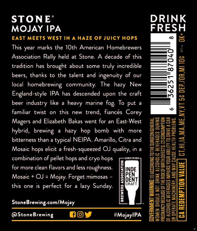 Stone Collaborating On NEW Mojay IPA Stone Collaborating On NEW Mojay IPA