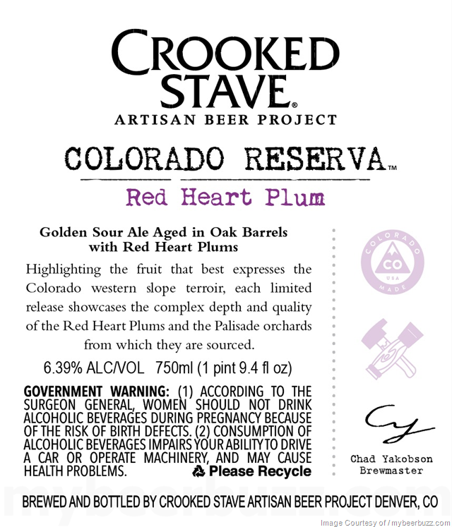 Crooked Stave Colorado Reserva Green Bartlett Pear, Elberta Peach, Red Heart Plum, Adambier & Member Berries Syrah Crooked Stave Colorado Reserva Green Bartlett Pear, Elberta Peach, Red Heart Plum, Adambier & Member Berries Syrah