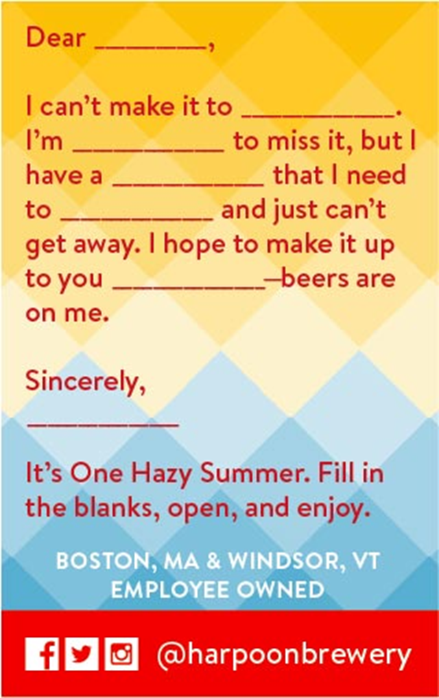 Harpoon One Hazy Summer Coming To Cans & Bottles Harpoon One Hazy Summer Coming To Cans & Bottles