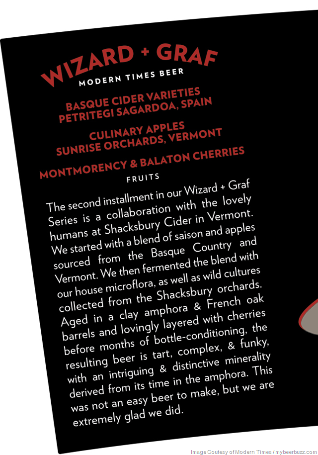 Modern Times & Shacksbury Cider Collaborate On Wizard & Graf Chapter 2 (w/Cherries too) Modern Times & Shacksbury Cider Collaborate On Wizard & Graf Chapter 2 (w/Cherries too)