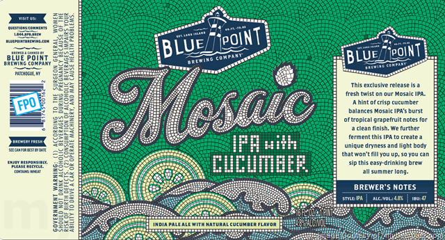 Blue POint Mosaic IPA With Cucumber Blue POint Mosaic IPA With Cucumber