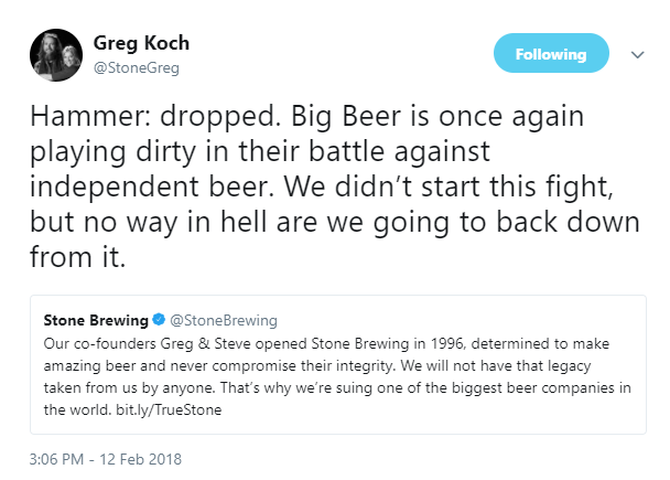 Stone Brewing To Sue MillerCoors / Keystone (Video) Stone Brewing To Sue MillerCoors / Keystone (Video)