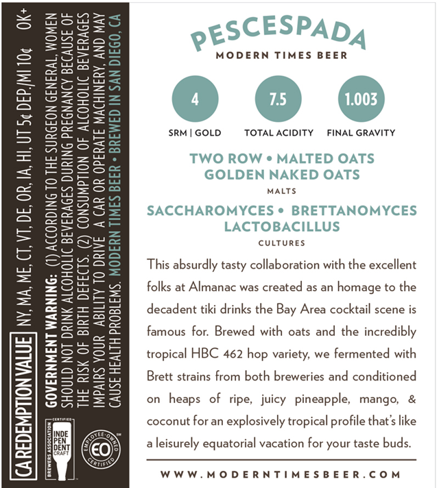 Modern Times & Almanac Collaborate On Pescespada Modern Times & Almanac Collaborate On Pescespada