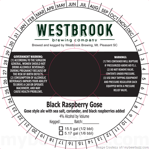 Westbrook Brewing Black Raspberry Gose Westbrook Brewing Black Raspberry Gose