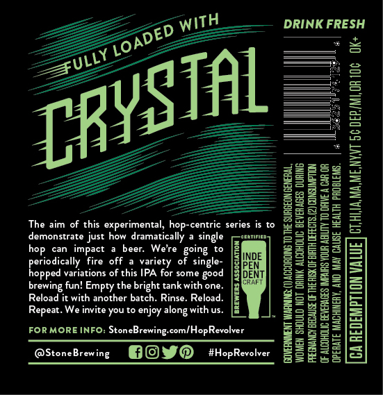 Crystal Coming To The Stone Hop Revolver IPA Series Crystal Coming To The Stone Hop Revolver IPA Series
