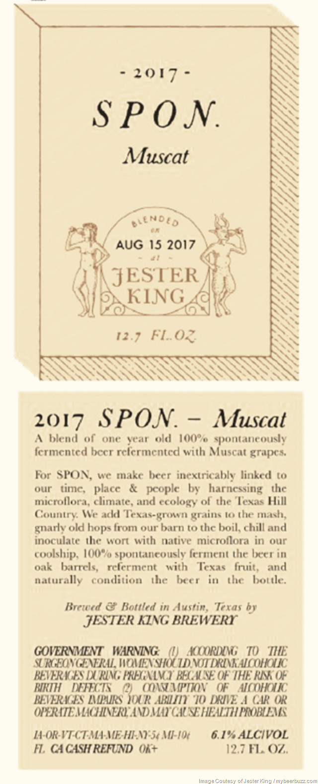 Jester King Adding 2017 SPON Muscat Jester King Adding 2017 SPON Muscat