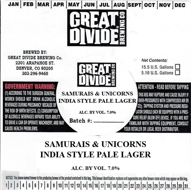 Great Divide Rustic Hoppy Saison and Samurais & Unicorns Great Divide Rustic Hoppy Saison and Samurais & Unicorns