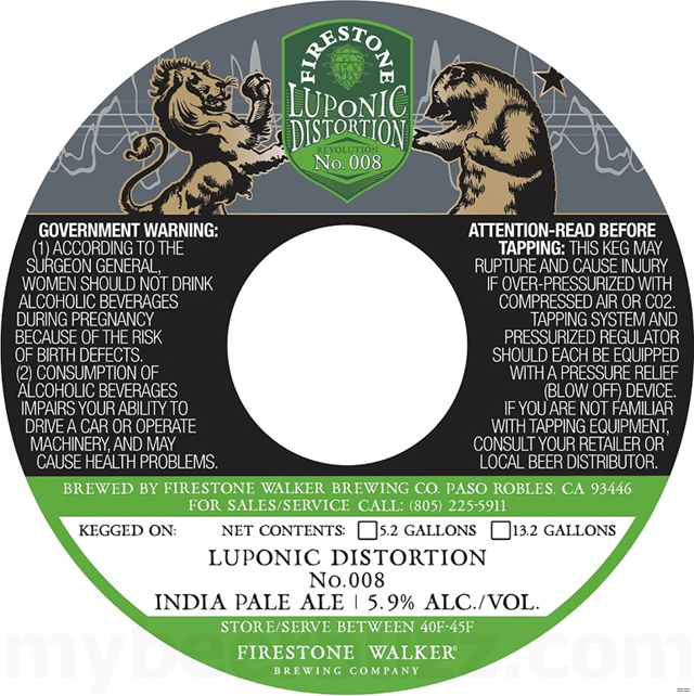 Firestone Walker Adding Luponic Distortion No. 008 Kegs Firestone Walker Adding Luponic Distortion No. 008 Kegs