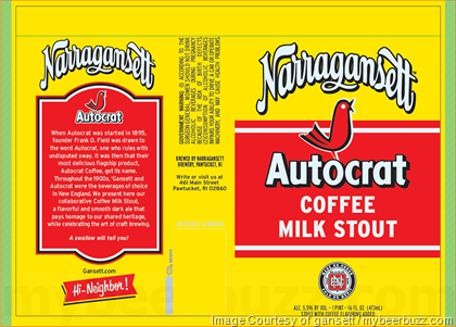 Narragansett Updating Autocrat Coffee Milk Stout Narragansett Updating Autocrat Coffee Milk Stout